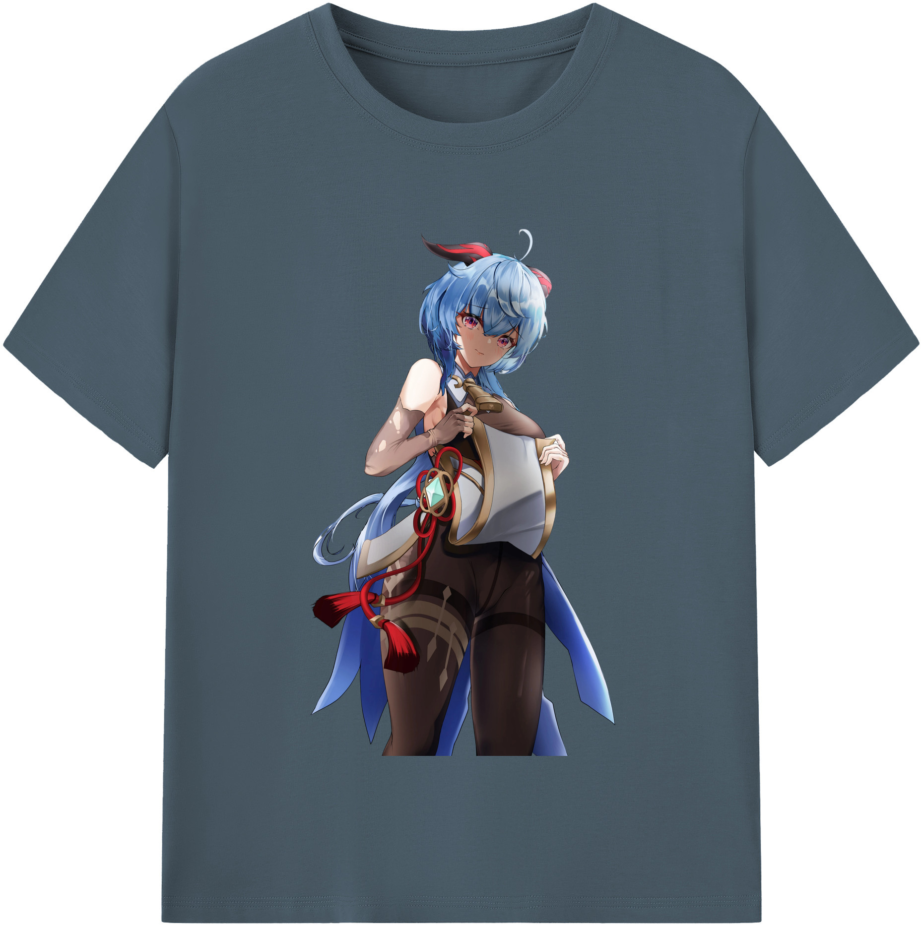 げんし神 甘雨 かんう genshin Ganyu 綿100％半袖Tシャツ（フロントプリント）